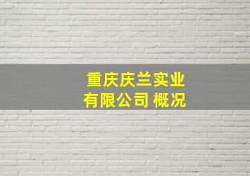 重庆庆兰实业有限公司 概况